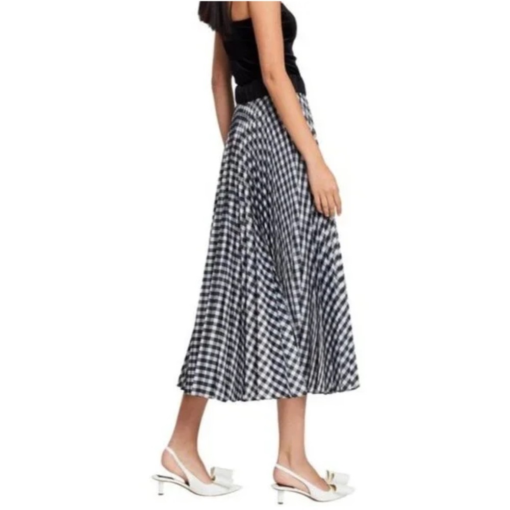 Rachel Zoe black & white gingham pleated skirt size 2